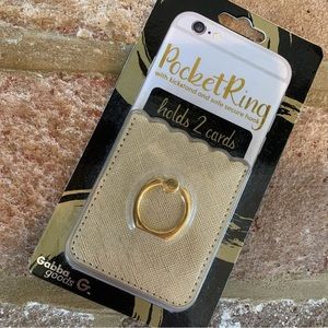 ✨$5✨ Phone Card Carrier | Golden Card Carrier with Pocket Ring & Kick Stand